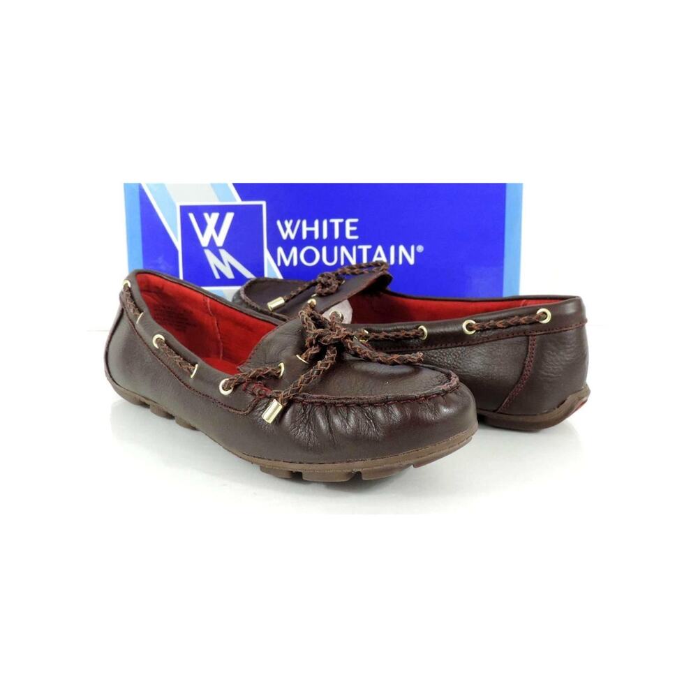 Women's Shoes White Mountain Surf Loafer Driving Moccasin Comfort Brown Size 8.5